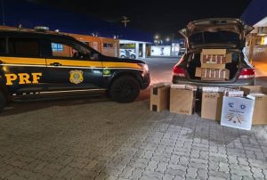 PRF apreende 4 mil maços de cigarros durante fiscalização na BR-402, em Parnaíba